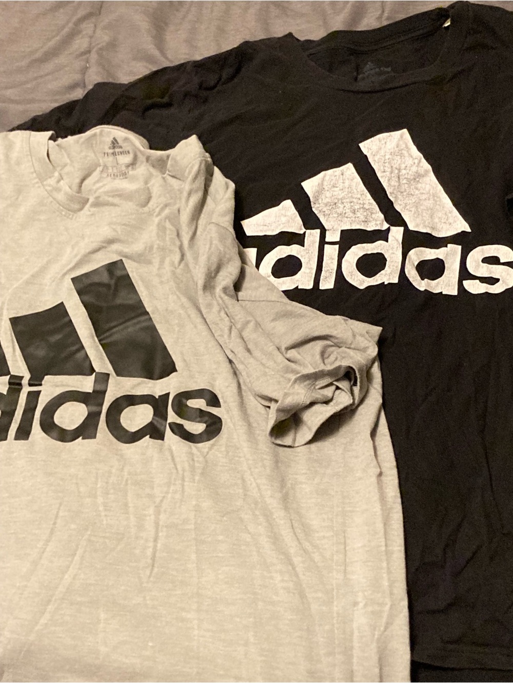 Lot of 2 adidas Short Sleeve Tee Pair in Black & Light Gray